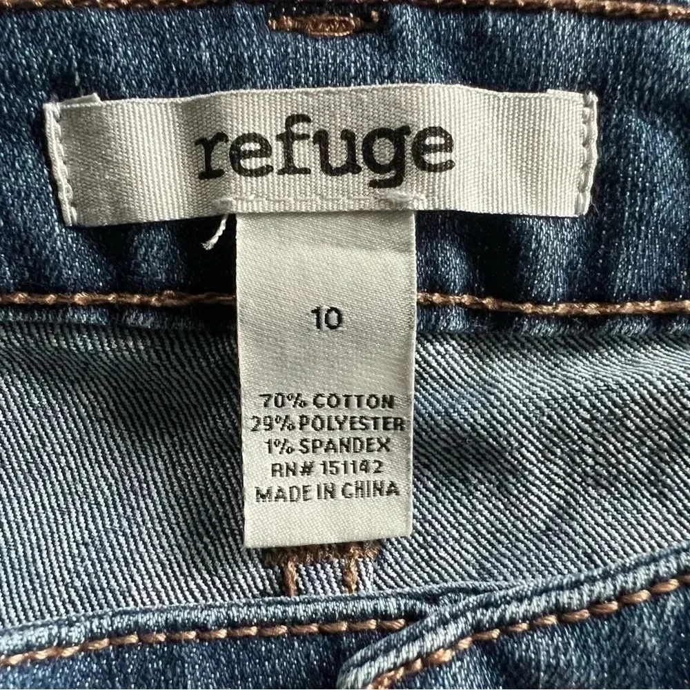 Refuge Denim Jean Shorts Frayed Hem Stretch‎ Size 10 Festival